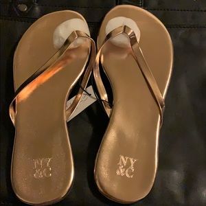 FAUX-LEATHER TRIM FLIP-FLOP SANDAL